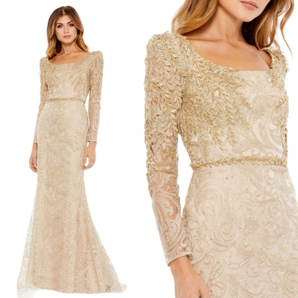 Elegant Gold Evening Gown